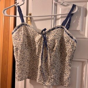 Sienna Sky Cream and Navy Floral Print Camisole
